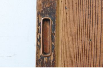 アンティーク建具　昭和初期　古い木味の舞良戸1枚(まいらど、横桟板戸、引き戸)(R-065256)