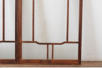 アンティーク建具　大正ロマン　ノスタルジックな雰囲気を醸し出すガラス窓3枚セット(引き戸、ガラス戸、建具)(R-065258)