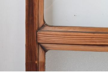 アンティーク建具　シンプルな和風の大判ガラスの窓4枚セット(引き戸、ガラス戸、レトロ)(R-065259)