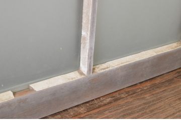 アンティーク建具　上手物!　古い木味の面取り桟ガラス窓2枚セット(ガラス戸、引き戸)(R-065260)