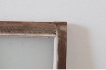 アンティーク建具　上手物!　古い木味の面取り桟ガラス窓2枚セット(ガラス戸、引き戸)(R-065260)