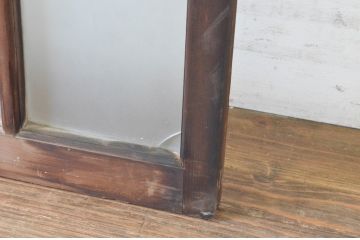 アンティーク建具　上手物!　古い木味の面取り桟ガラス窓2枚セット(ガラス戸、引き戸)(R-065262)