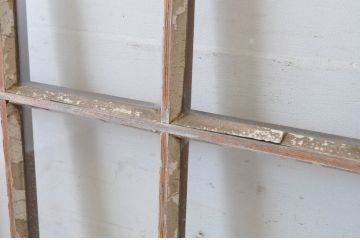 アンティーク建具　上手物!　古い木味の面取り桟ガラス窓2枚セット(ガラス戸、引き戸)(R-065262)