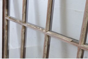 アンティーク建具　上手物!　古い木味の面取り桟ガラス窓2枚セット(ガラス戸、引き戸)(R-065263)