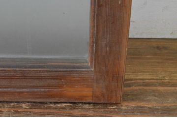 アンティーク建具　上手物!　古い木味の面取り桟ガラス窓2枚セット(ガラス戸、引き戸)(R-065265)