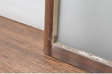 アンティーク建具　上手物!　古い木味の面取り桟ガラス窓2枚セット(ガラス戸、引き戸)(R-065265)