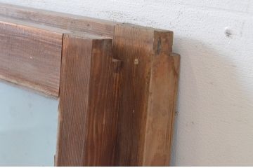アンティーク建具　上手物!　古い木味の面取り桟ガラス窓2枚セット(ガラス戸、引き戸)(R-065265)