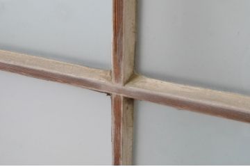 アンティーク建具　上手物!　古い木味の面取り桟ガラス窓2枚セット(ガラス戸、引き戸)(R-065267)