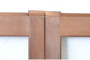 アンティーク建具　上手物!　古い木味の升目格子のガラス窓4枚セット(マス目、ガラス戸、引き戸)(R-065268)