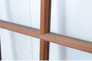 アンティーク建具　上手物!　古い木味の升目格子のガラス窓4枚セット(マス目、ガラス戸、引き戸)(R-065268)