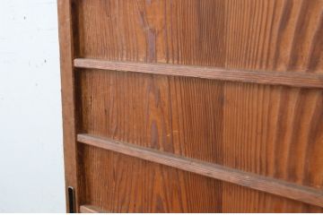 アンティーク建具　昭和初期　古い木味の舞良戸窓2枚セット(まいらど、板戸、引き戸)(R-065279)