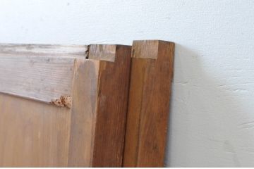 アンティーク建具　昭和初期　古い木味の舞良戸窓2枚セット(まいらど、板戸、引き戸)(R-065279)