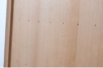 アンティーク建具　凝った作り!　縦でも横でも使える木味の小さなマス目(升目)格子扉1枚(きつね格子、狐格子、板戸、格子戸、小扉、ドア)(R-065281)