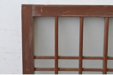 アンティーク建具　和の雰囲気を演出する格子入りの明かり取り1枚(ガラス欄間、明り取り、建具)(R-065290)