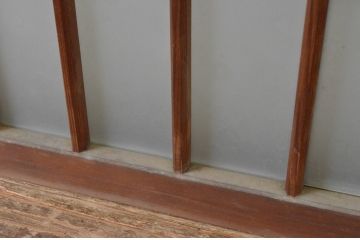 アンティーク建具　和の雰囲気を演出する格子入りの明かり取り1枚(ガラス欄間、明り取り、建具)(R-065290)