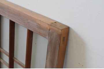 アンティーク建具　和の雰囲気を演出する格子入りの明かり取り1枚(ガラス欄間、明り取り、建具)(R-065290)