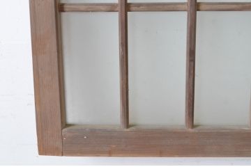 アンティーク建具　和の雰囲気溢れるガラス入り格子欄間2枚セット(明り取り、明かり取り)(R-065292)