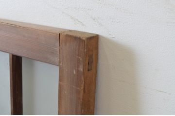 アンティーク建具　和の雰囲気溢れるガラス入り格子欄間2枚セット(明り取り、明かり取り)(R-065292)