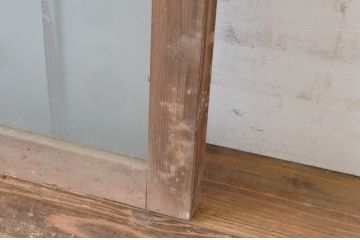 アンティーク建具　和の雰囲気溢れるガラス入り格子欄間2枚セット(明り取り、明かり取り)(R-065292)