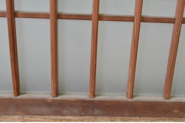 アンティーク建具　和の雰囲気溢れるガラス入り格子欄間2枚セット(明り取り、明かり取り)(R-065293)