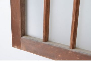 アンティーク建具　和の雰囲気溢れるガラス入り格子欄間2枚セット(明り取り、明かり取り)(R-065294)