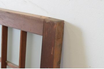 アンティーク建具　和の雰囲気溢れるガラス入り格子欄間2枚セット(明り取り、明かり取り)(R-065294)