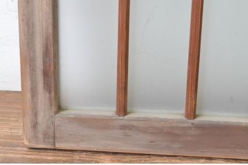 アンティーク建具　和の雰囲気溢れるガラス入り格子欄間2枚セット(明り取り、明かり取り)(R-065294)