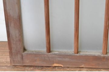 アンティーク建具　和の雰囲気溢れるガラス入り格子欄間2枚セット(明り取り、明かり取り)(R-065300)