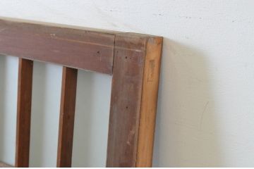 アンティーク建具　和の雰囲気溢れるガラス入り格子欄間2枚セット(明り取り、明かり取り)(R-065301)