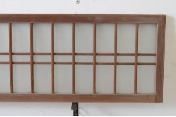 アンティーク建具　和の雰囲気溢れるガラス入り格子欄間3枚セット(明り取り、明かり取り)(R-065302)