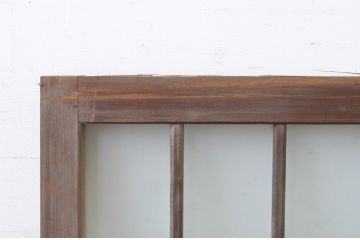 アンティーク建具　和の雰囲気溢れるガラス入り格子欄間1枚(明り取り、明かり取り)(R-065303)