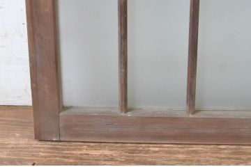 アンティーク建具　和の雰囲気溢れるガラス入り格子欄間1枚(明り取り、明かり取り)(R-065303)