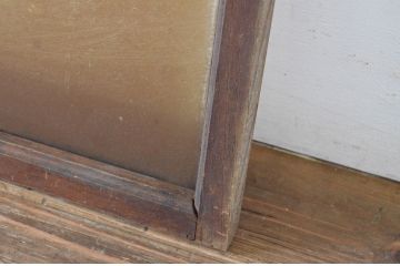 アンティーク建具　和の雰囲気溢れるガラス入り欄間1枚(明り取り、明かり取り)(R-065305)