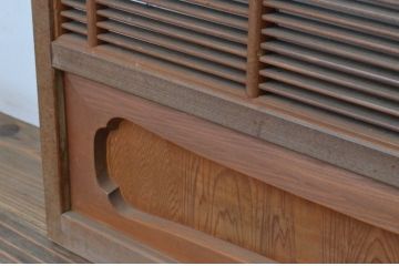 アンティーク建具　古いお屋敷で使われていた神棚引き戸2枚セット(ガラス戸、窓)(R-065306)