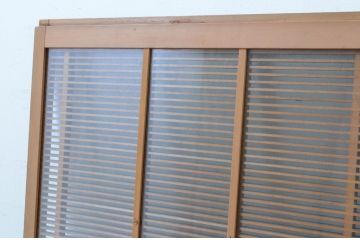 アンティーク建具　古いお屋敷で使われていた神棚引き戸2枚セット(ガラス戸、窓)(R-065306)
