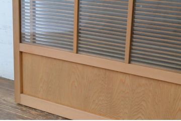 アンティーク建具　古いお屋敷で使われていた神棚引き戸2枚セット(ガラス戸、窓)(R-065306)