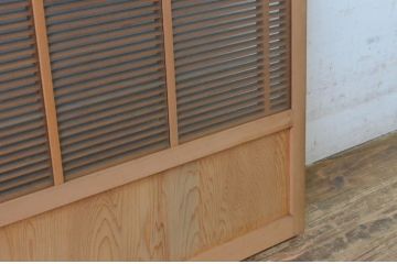 アンティーク建具　古いお屋敷で使われていた神棚引き戸2枚セット(ガラス戸、窓)(R-065306)