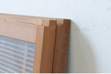 アンティーク建具　古いお屋敷で使われていた神棚引き戸2枚セット(ガラス戸、窓)(R-065306)