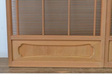 アンティーク建具　古いお屋敷で使われていた神棚引き戸2枚セット(ガラス戸、窓)(R-065307)