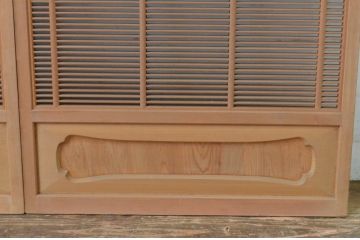 アンティーク建具　古いお屋敷で使われていた神棚引き戸2枚セット(ガラス戸、窓)(R-065307)