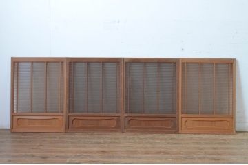 アンティーク建具　古いお屋敷で使われていた神棚引き戸4枚セット(ガラス戸、窓)(R-065308)