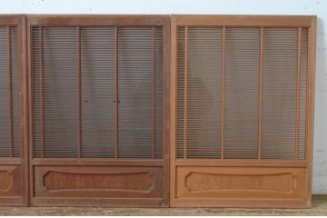 アンティーク建具　古いお屋敷で使われていた神棚引き戸4枚セット(ガラス戸、窓)(R-065308)
