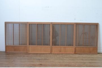 アンティーク建具　古いお屋敷で使われていた神棚引き戸4枚セット(ガラス戸、窓)(R-065308)