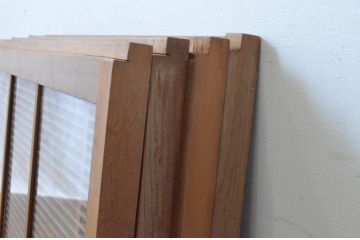 アンティーク建具　古いお屋敷で使われていた神棚引き戸4枚セット(ガラス戸、窓)(R-065308)
