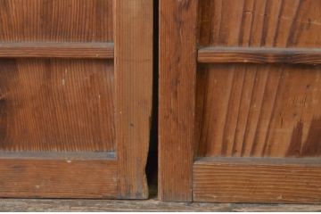 アンティーク建具　あたたかみのある木の味わいが感じられる舞良戸窓2枚セット(まいらど、板戸、引き戸)(R-065321)