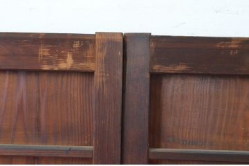 アンティーク建具　あたたかみのある木の味わいが感じられる舞良戸窓4枚セット(まいらど、板戸、引き戸)(R-065322)
