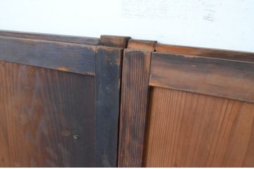 アンティーク建具　あたたかみのある木の味わいが感じられる舞良戸窓4枚セット(まいらど、板戸、引き戸)(R-065322)