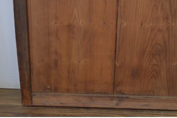 アンティーク建具　あたたかみのある木の味わいが感じられる舞良戸窓4枚セット(まいらど、板戸、引き戸)(R-065322)