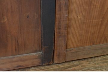 アンティーク建具　あたたかみのある木の味わいが感じられる舞良戸窓4枚セット(まいらど、板戸、引き戸)(R-065322)