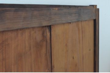 アンティーク建具　あたたかみのある木の味わいが感じられる舞良戸窓4枚セット(まいらど、板戸、引き戸)(R-065322)